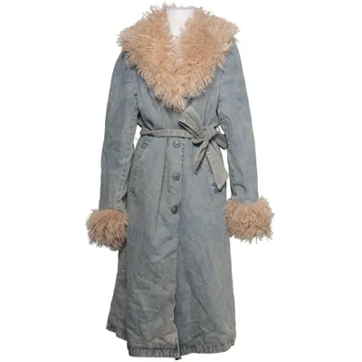 Frakke (Blå, Beige) fra PrettyLittleThing Bomuld, Polyester, Viscose
