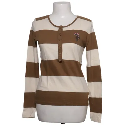 Henley T-shirt (Brun, Hvid) fra U.S. Polo Assn. Bomuld