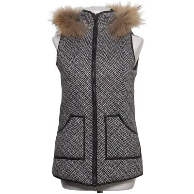 Outdoor vest (Zwart, Wit) van Reken Maar Bont, Polyester, Wol