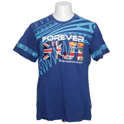 T-shirt (Blauw, Meerkleurig) van Forever Fit Katoen