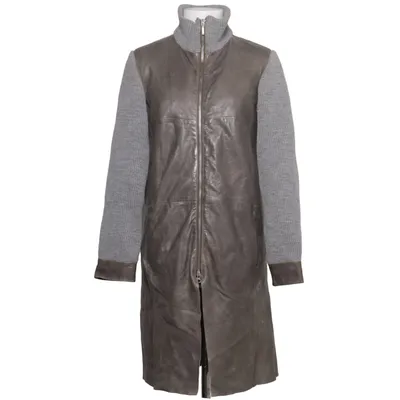 Läderkappa (Grå) från Cigno Nero Skinn, Polyester