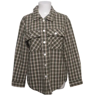 Overshirt (Green, Brown, White) from Cerise Blue Polyester, Wool