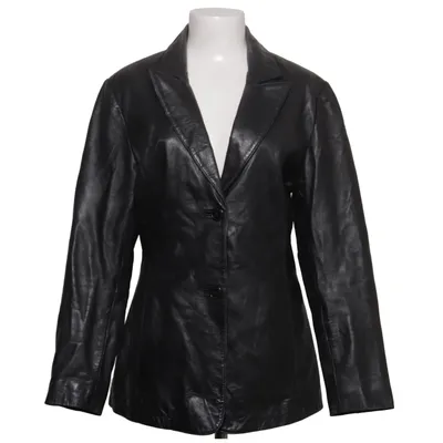 Leren blazer (Zwart) van Mauritius Leer, Polyester