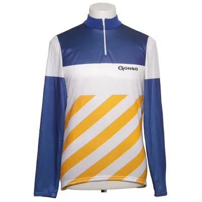Cykeltröja (Blå, Vit, Gul) från Gonso Akryl, Polyester, Ull
