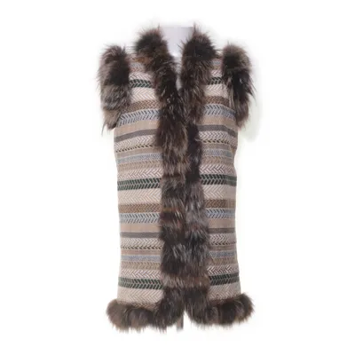 Outer vest (Beige, Multicolored) from Mucho Gusto Wool, Polyamide, Acrylic, Viscose, Polyester, Silk