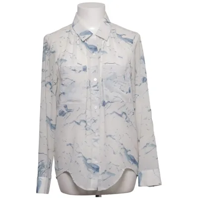 Blouse (Blanc, Bleu) de Fall Winter Spring Summer