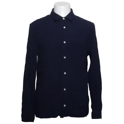 Skjorte (Séfr • skjorta • herrskjorta • navy • mörkblå • långärmad • knappskjorta • klassisk krage • stl XL • minimalistisk • designer • premium • välklädd • smart casual • scandi • quiet luxury • capsule wardrobe) fra Séfr Viscose, Uld