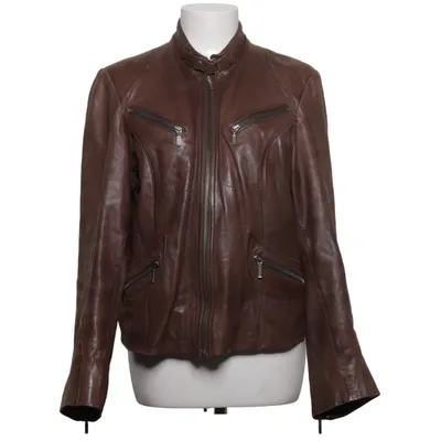 Läderjacka (Brun) från Saki Collection Skinn, Polyester