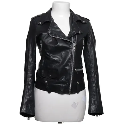 Bikerjacka (Svart) från Munderingskompagniet Bomull, Skinn, Polyester