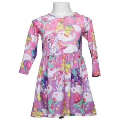 Kleid (Pink, Mehrfarbig) von Six Bunnies Elasthan, Polyester