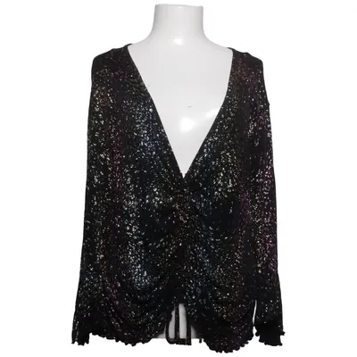 Wrap blouse (Black, Multicolored) from Barisal Acetate, Elastane