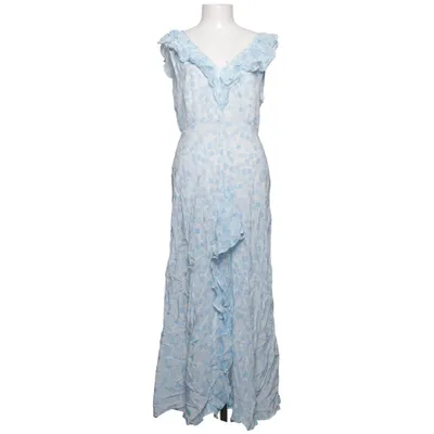 Robe longue (Bleu, Blanc) de Rixo Polyester, Soie, Viscose