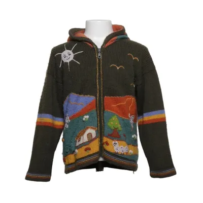 Capuchon sweater (Groen, Meerkleurig) van Artesanias Katoen, Wol