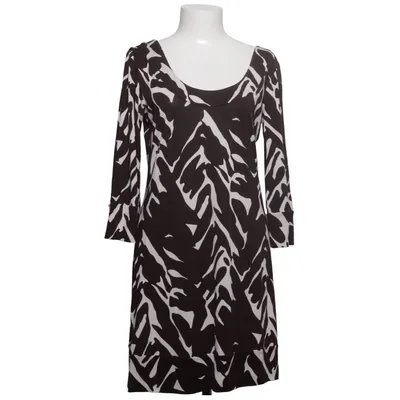 Robe (Marron, Blanc) de Diane von Furstenberg Vintage Soie