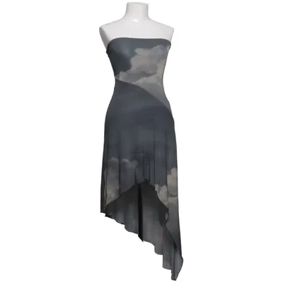 Maxi jurk (Grijs, Wit) van Bershka Elastaan, Polyester