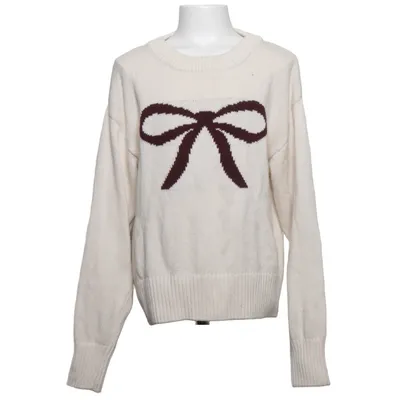 Sweater (White, Brown) from Gina Tricot Cotton