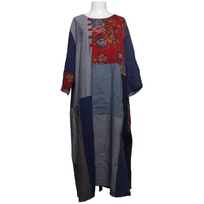 Dress (Blue, Multicolored) from Buykud Cotton, Linen, Viscose