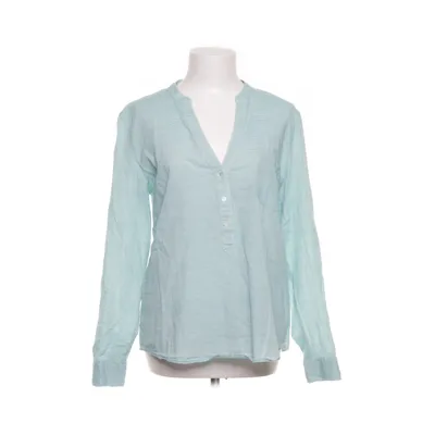 Blouse (Turquoise, Wit) van Hallhuber Katoen