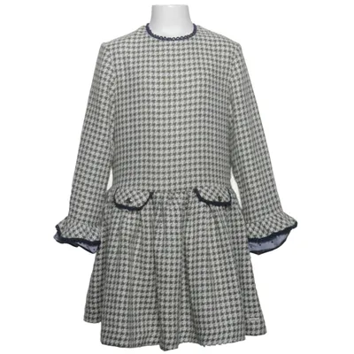 Kjole (Grøn, Hvid) fra Miranda Akryl, Bomuld, Polyester, Viscose, Uld