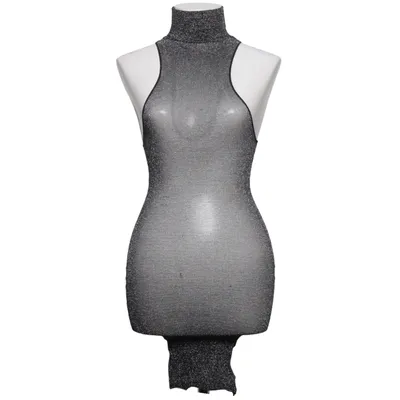 Dress (Lurex Shimmer Spandex High Neck Mini Dress) from Leg Avenue Elastane, Metallic fiber, Polyamide
