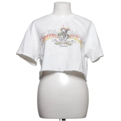 T-shirt (Wit) van Bershka Katoen, Elastaan