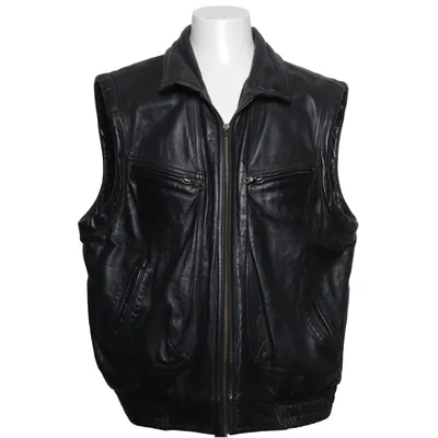 Gilet en cuir (Noir) de Prince Cuir, Polyester