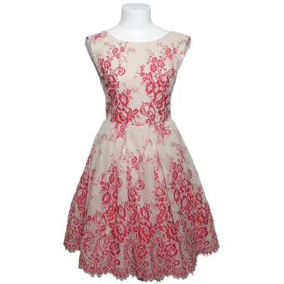 Cocktailjurk (Beige, Rood) van Alice + Olivia Elastaan, Polyamide, Polyester, Zijde