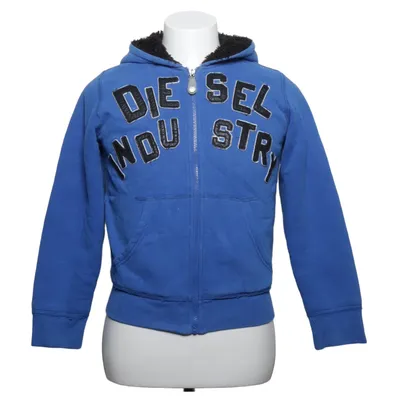 Sweat à capuche (Bleu) de Diesel Coton, Faux cuir, Polyester