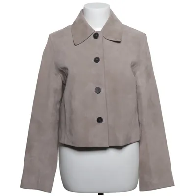 Læderjakke (Beige) fra SABA Læder, Polyester, Viscose
