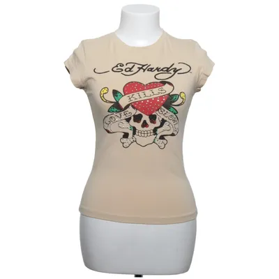 T-shirt (Beige, Multicolore) de Ed Hardy Coton, Élasthane