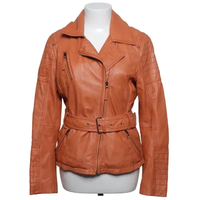 Bikerjack (Oranje) van Oakwood Katoen, Leer, Polyester