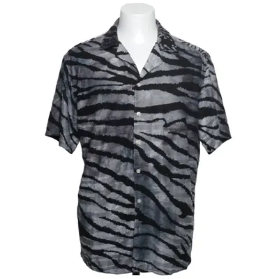 Kortærmet skjorte (Sort, Grå) fra Redefined Rebel Elastan, Polyester, Viscose