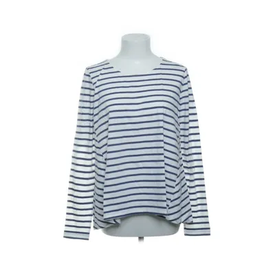 Langærmet t-shirt (Hvid, Blå) fra Opus Bomuld