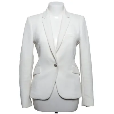 Blazer (White) from Zara Woman Elastane, Polyester, Viscose