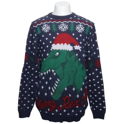 Julesweater (Blå, Flerfarvet) fra Vailent Akryl, Bomuld