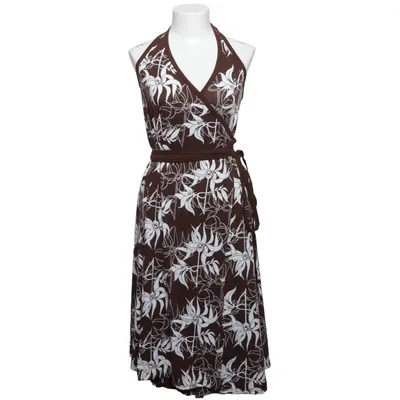 Halternek jurk (Bruin, Wit) van Nanso Bamboo, Elastaan