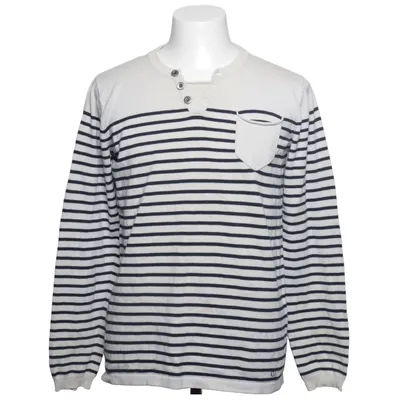 Henley shirt (White, Blue) from DND Denim Development