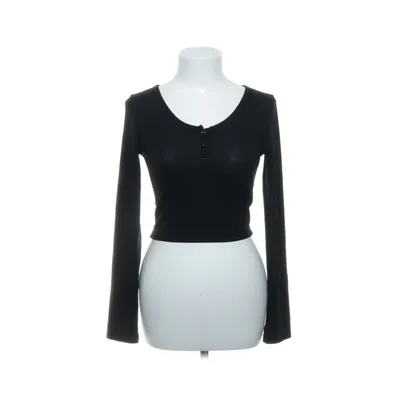 Henley shirt (Zwart) van Dazy Elastaan, Polyester, Viscose