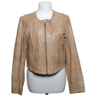 Leren jack (Beige) van Saki Collection