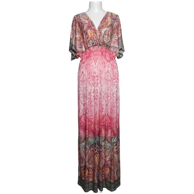 Maxikleid (Pink, Mehrfarbig) von Leana Mode Elasthan, Polyester