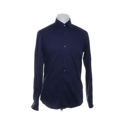 Shirt (Blauw) van Dressmann Katoen, Elastaan