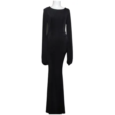 Långklänning (Svart, Vit) från Adoore Elastan, Polyester