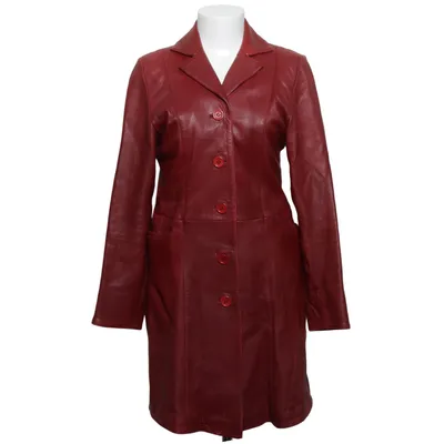 Veste longue en cuir (Rouge) de Goldstein Cuir, Polyester