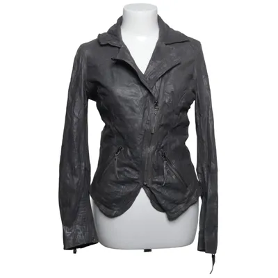 Bikerjack (Grijs) van Oakwood Katoen, Leer, Polyester