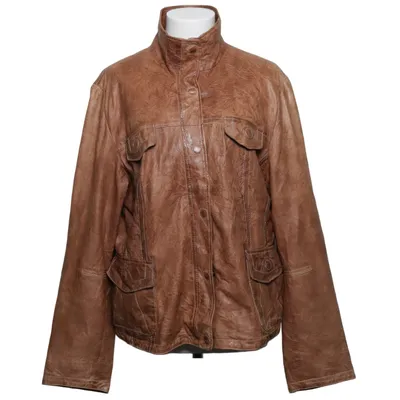 Leather jacket (Brown) from David Moore Cotton, Leather, Polyester