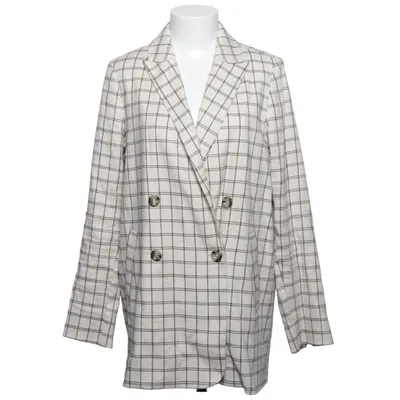 Blazer (Beige, Zwart) van By Anthropologie Elastaan, Linnen, Viscose