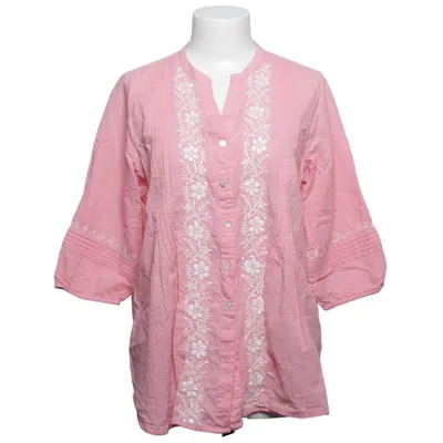 Blouse (Pink, White) from Fabindia Cotton, Lyocell