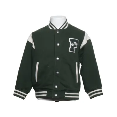 Varsity jacket (Green, White) from Uniqlo Kids Cotton, Elastane, Polyester