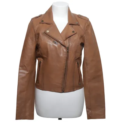 Bikerjacka (Brun) från Freaky Nation Bomull, Skinn, Polyester