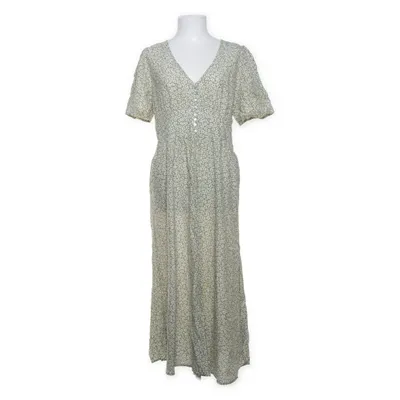 Långklänning (Grön, Vit) från Indiska Viskos